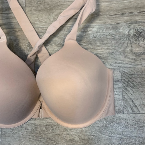 SPANX Bra llelujah Front Snap Cross Back Nude Beige T Shirt Bra - Picture 2 of 8